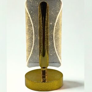 Luxury Golden Wave LED Crystal Lamp – Modern Ambient Night Light for Bedroom & Home Décor