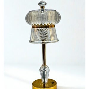 Crystal Crown Table Lamp – Golden Decorative LED Light