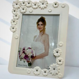 White Floral Photo Frame